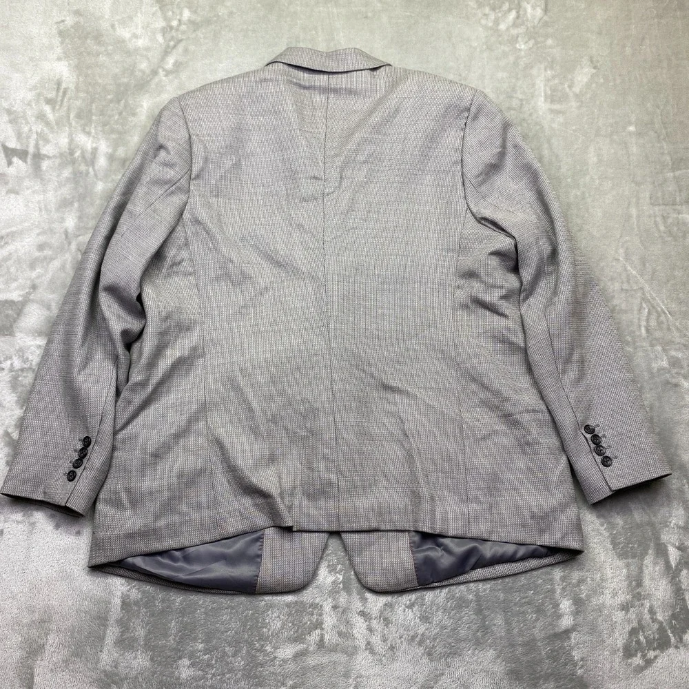 Marzoni Fabric of Excellence Mens‎ Blazer Jacket Grey Plaid 2 Button Italy Sz 46